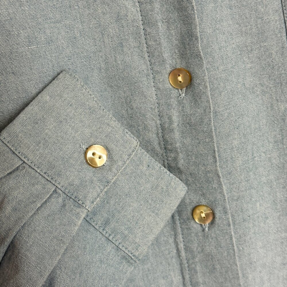 J. Jill Chambray Button Down Size Small Pocket 10… - image 4